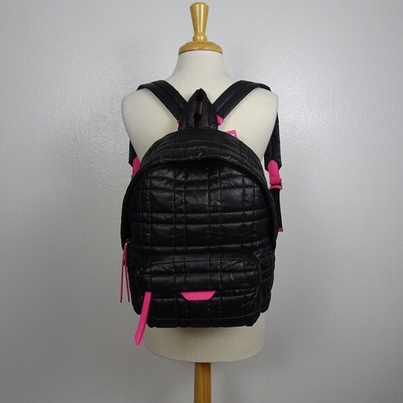 Kate Spade NY Softwear Quilted Nylon Medium Backpack Laptop Bag Black Pink NWT main image 15